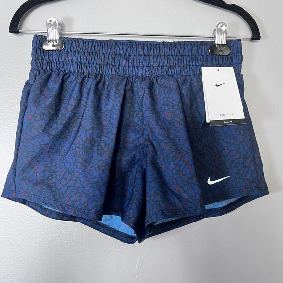 Nike Dri-FIT Running Shorts Women’s Small Blue Abstract Gym Athletic Lined NWT - Picture 3 of 8
